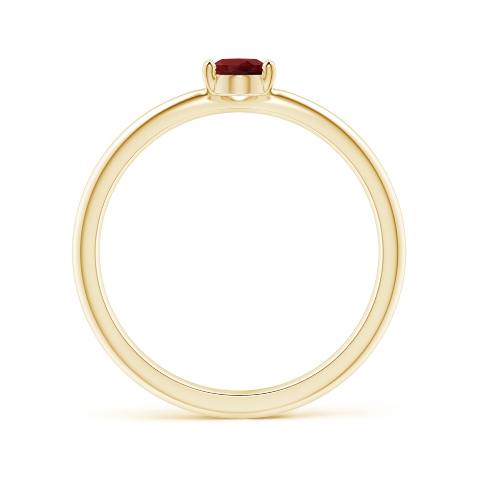 6x4mm AAAA Classic Solitaire Oval Garnet Promise Ring in Yellow Gold side-1