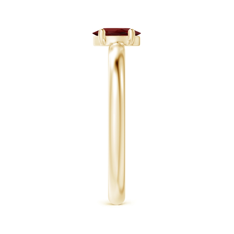 6x4mm AAAA Classic Solitaire Oval Garnet Promise Ring in Yellow Gold side-2