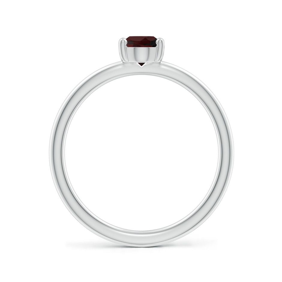 7x5mm A Classic Solitaire Oval Garnet Promise Ring in S999 Silver side 199