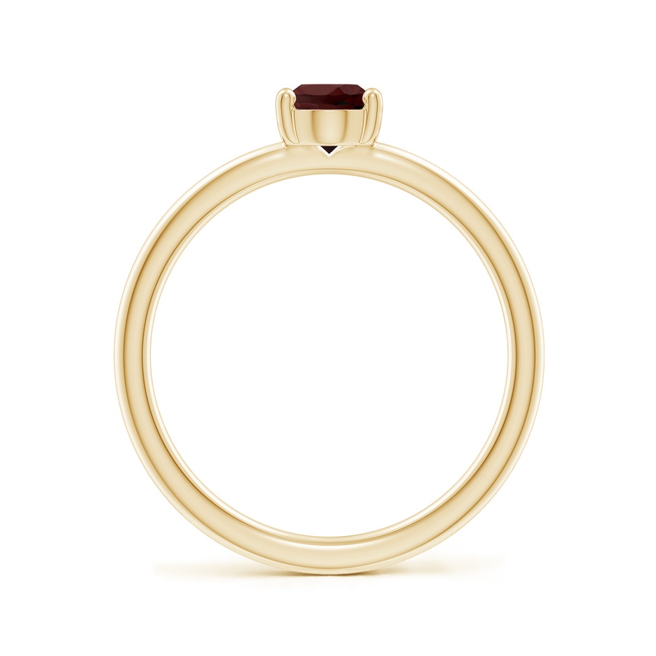 7x5mm AA Classic Solitaire Oval Garnet Promise Ring in 18K Yellow Gold side 199