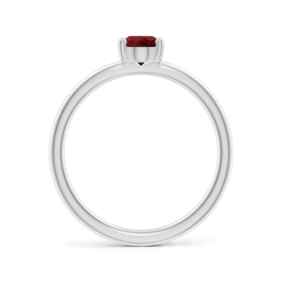 7x5mm AAAA Classic Solitaire Oval Garnet Promise Ring in 18K White Gold side 199