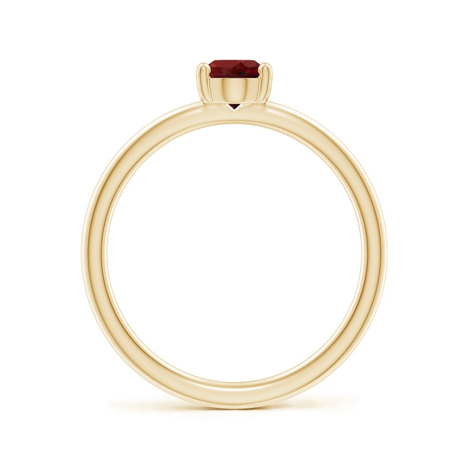 7x5mm AAAA Classic Solitaire Oval Garnet Promise Ring in 18K Yellow Gold side 199