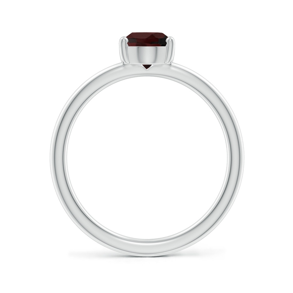 8x6mm A Classic Solitaire Oval Garnet Promise Ring in 18K White Gold side 199