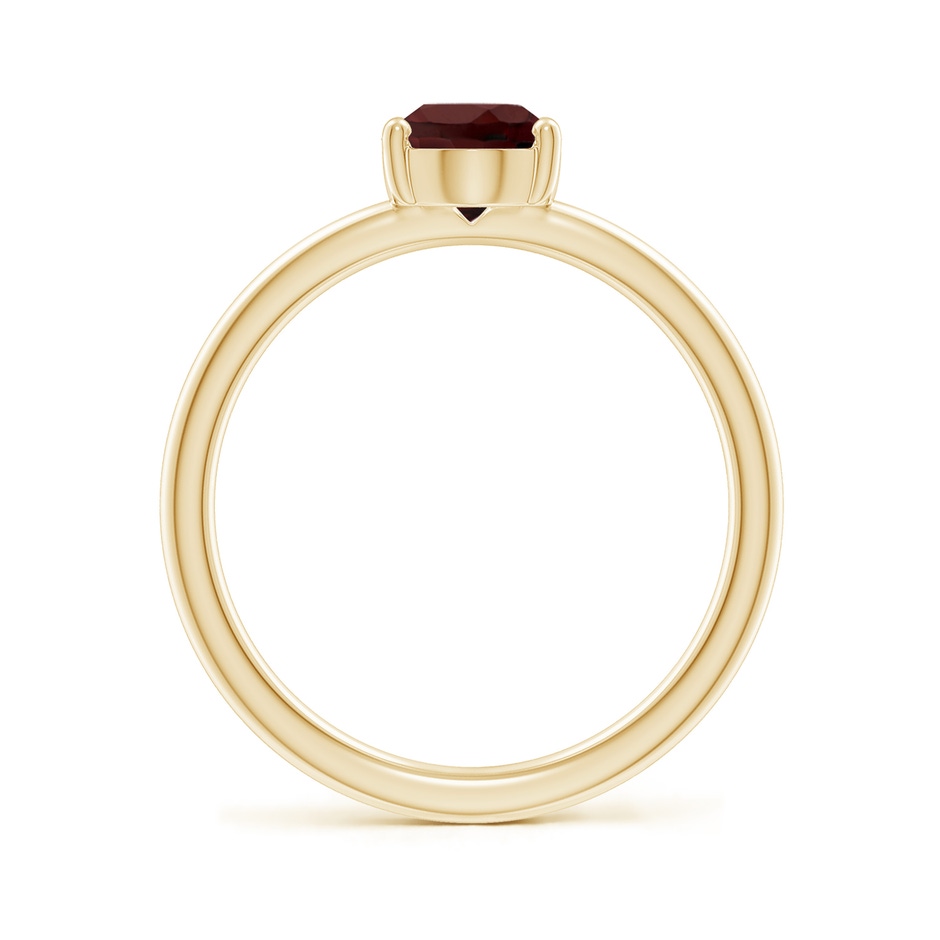 8x6mm AA Classic Solitaire Oval Garnet Promise Ring in Yellow Gold side 199