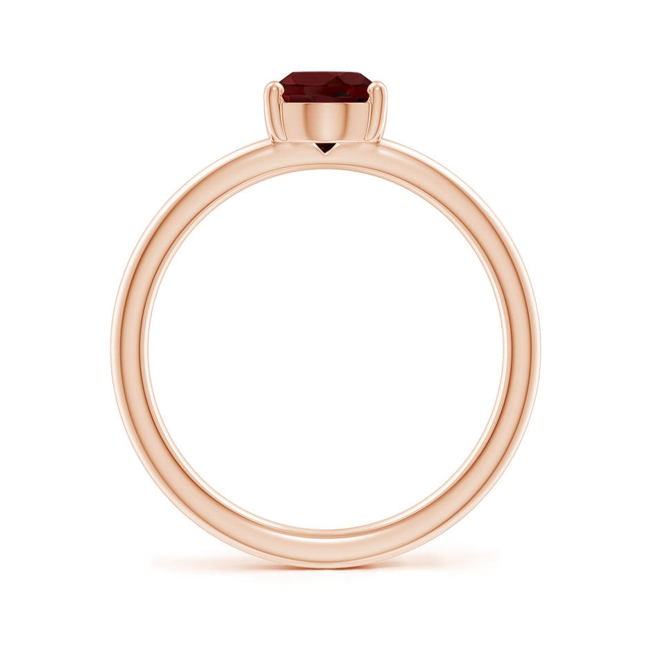 8x6mm AAA Classic Solitaire Oval Garnet Promise Ring in 18K Rose Gold side 199