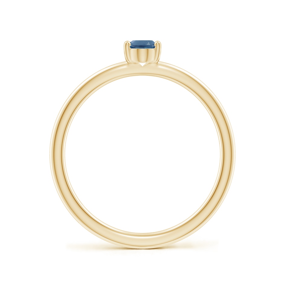 6x4mm A Classic Solitaire Oval London Blue Topaz Promise Ring in Yellow Gold side 199