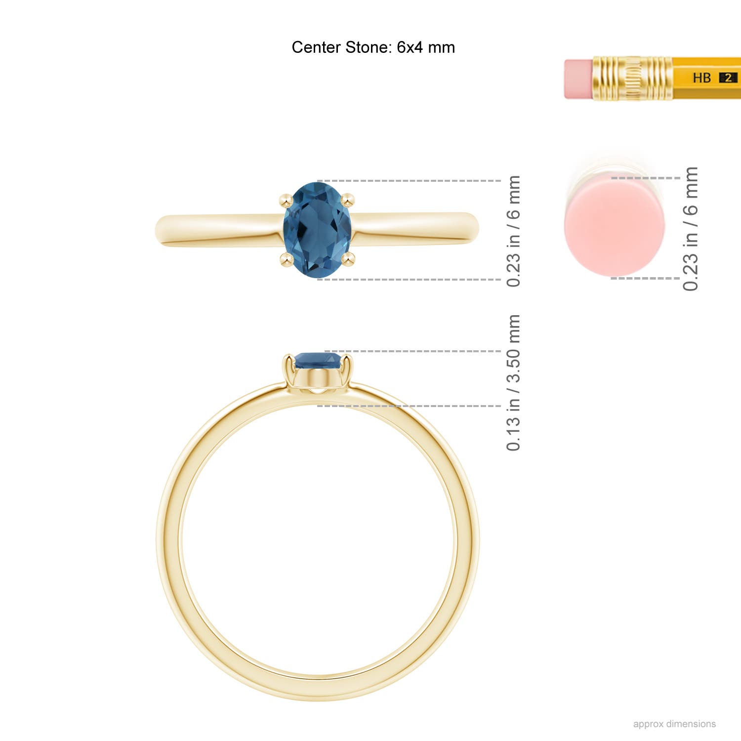 A - London Blue Topaz / 0.54 CT / 14 KT Yellow Gold