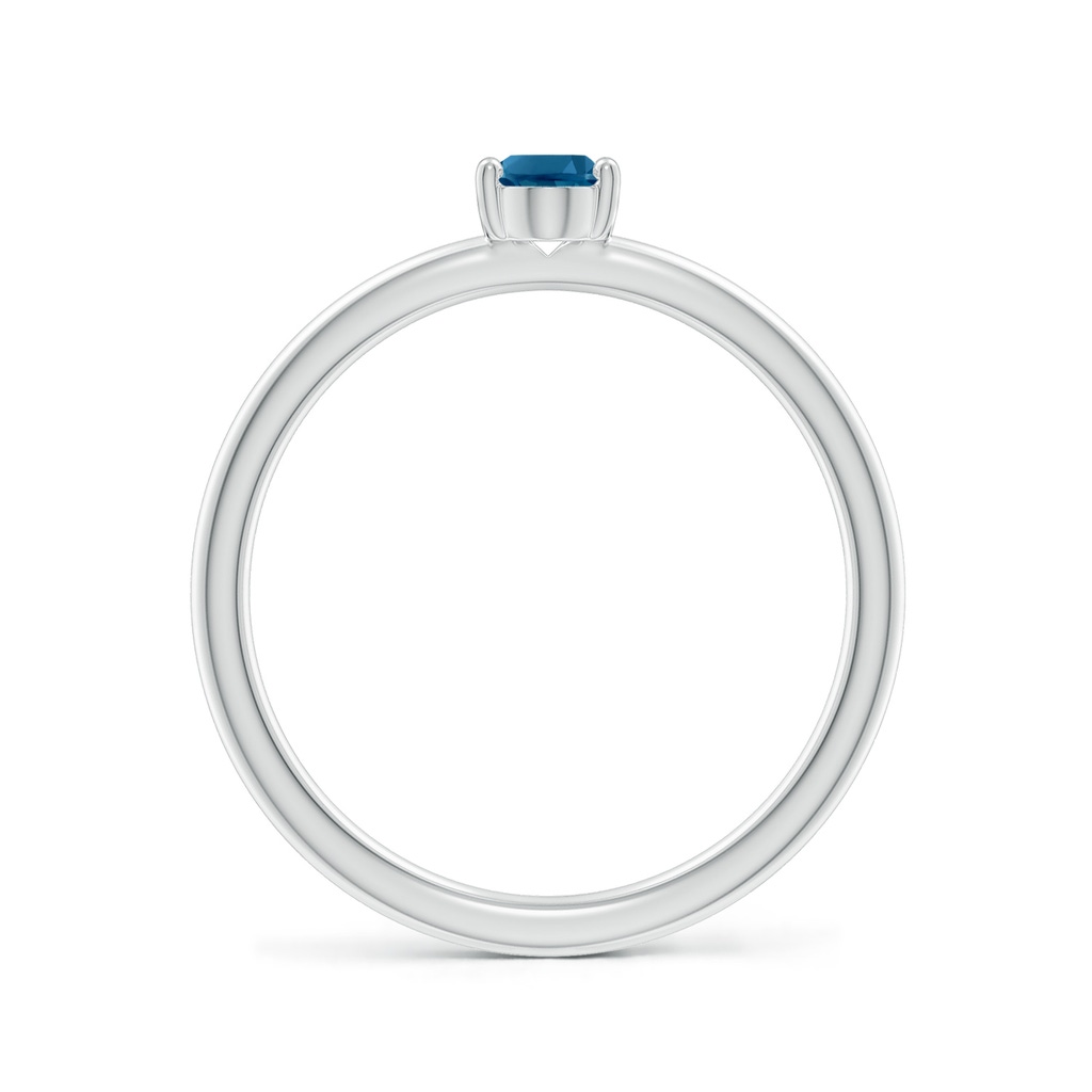 6x4mm AAAA Classic Solitaire Oval London Blue Topaz Promise Ring in P950 Platinum - side 199