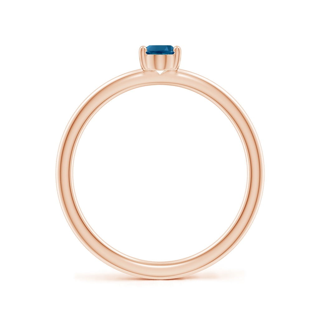 6x4mm AAAA Classic Solitaire Oval London Blue Topaz Promise Ring in Rose Gold - side 199