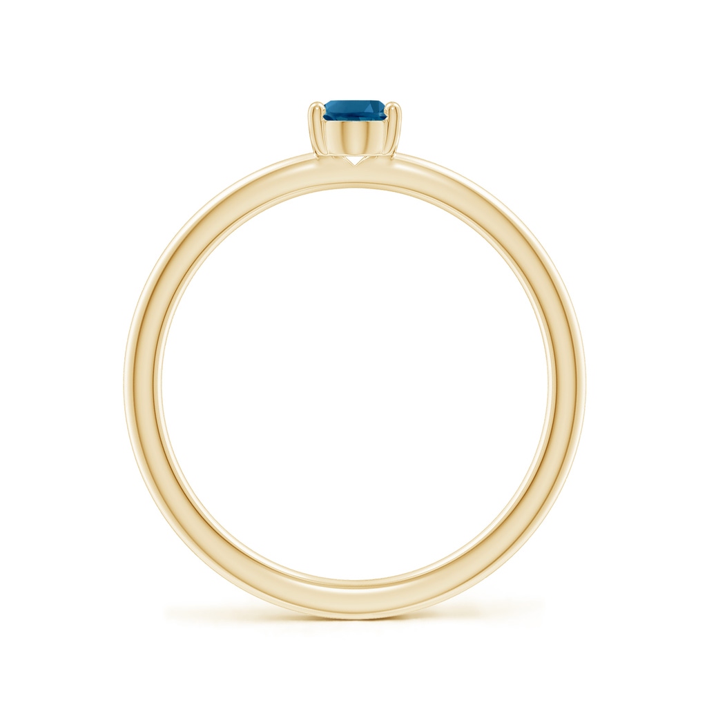 6x4mm AAAA Classic Solitaire Oval London Blue Topaz Promise Ring in Yellow Gold - side 199