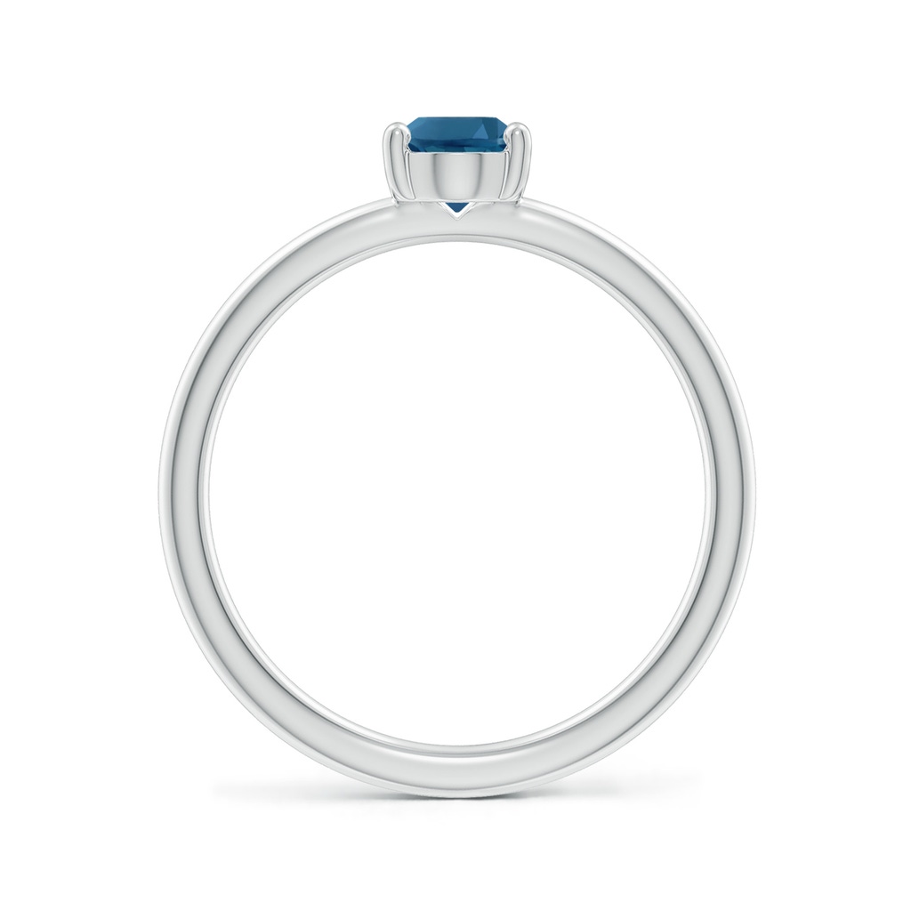 7x5mm AAA Classic Solitaire Oval London Blue Topaz Promise Ring in White Gold - side 199