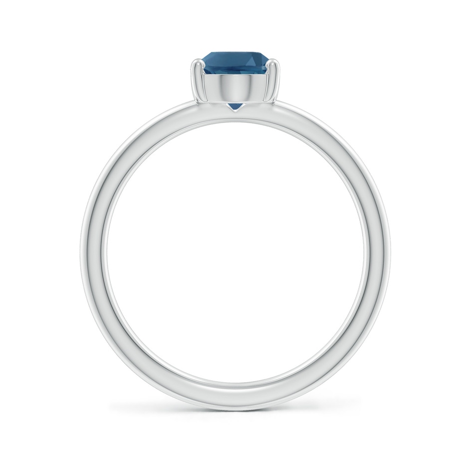 8x6mm AA Classic Solitaire Oval London Blue Topaz Promise Ring in S999 Silver side 199