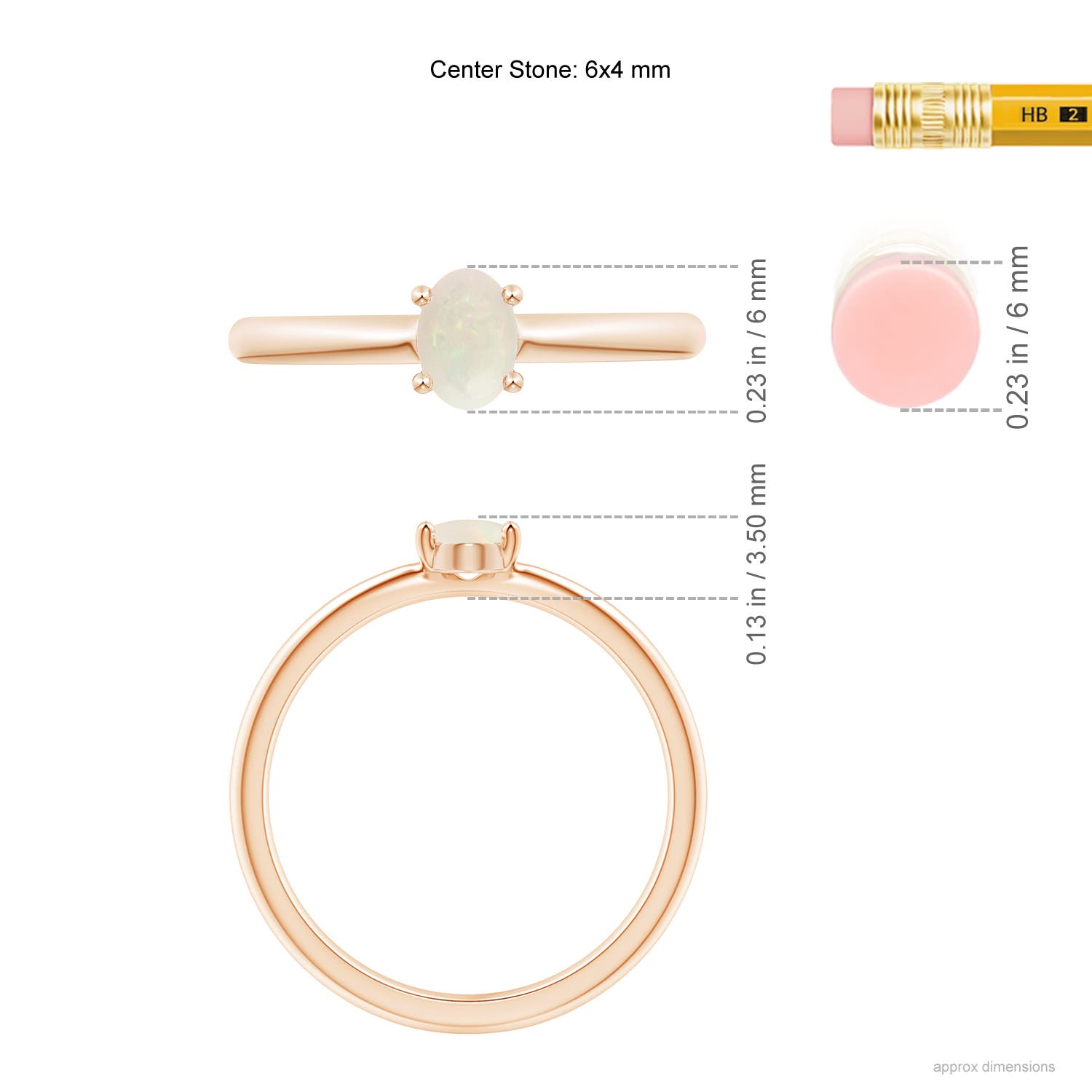 A - Opal / 0.28 CT / 14 KT Rose Gold