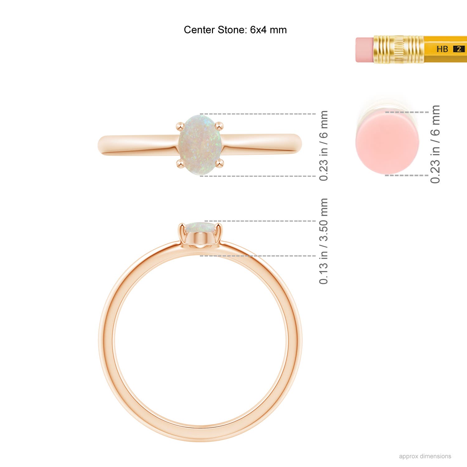 AA - Opal / 0.28 CT / 14 KT Rose Gold