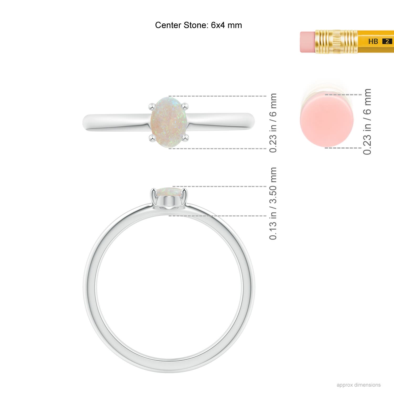 AA - Opal / 0.28 CT / 14 KT White Gold