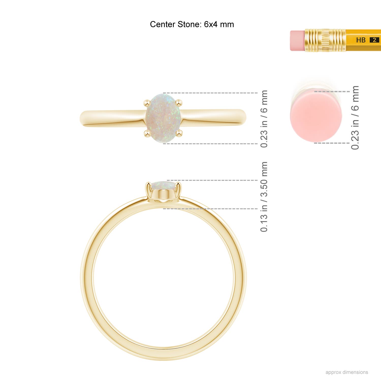 AA - Opal / 0.28 CT / 14 KT Yellow Gold