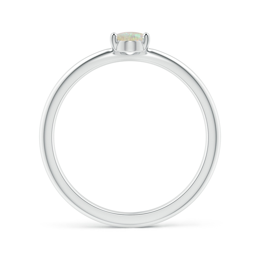6x4mm AAA Classic Solitaire Oval Opal Promise Ring in White Gold - side_1