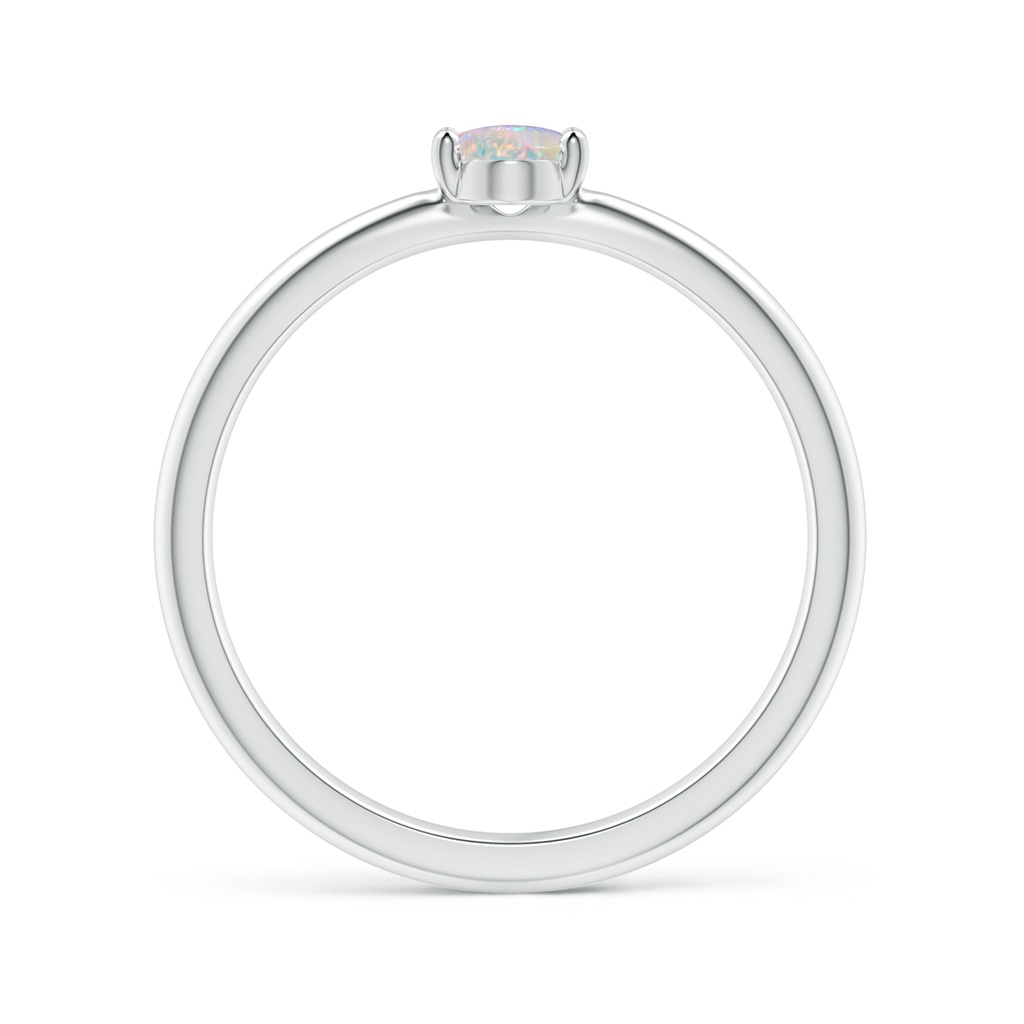 6x4mm AAAA Classic Solitaire Oval Opal Promise Ring in P950 Platinum - side_1