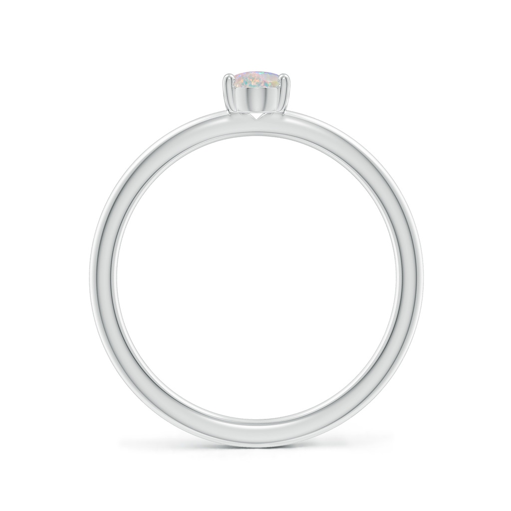 6x4mm AAAA Classic Solitaire Oval Opal Promise Ring in P950 Platinum - side 199