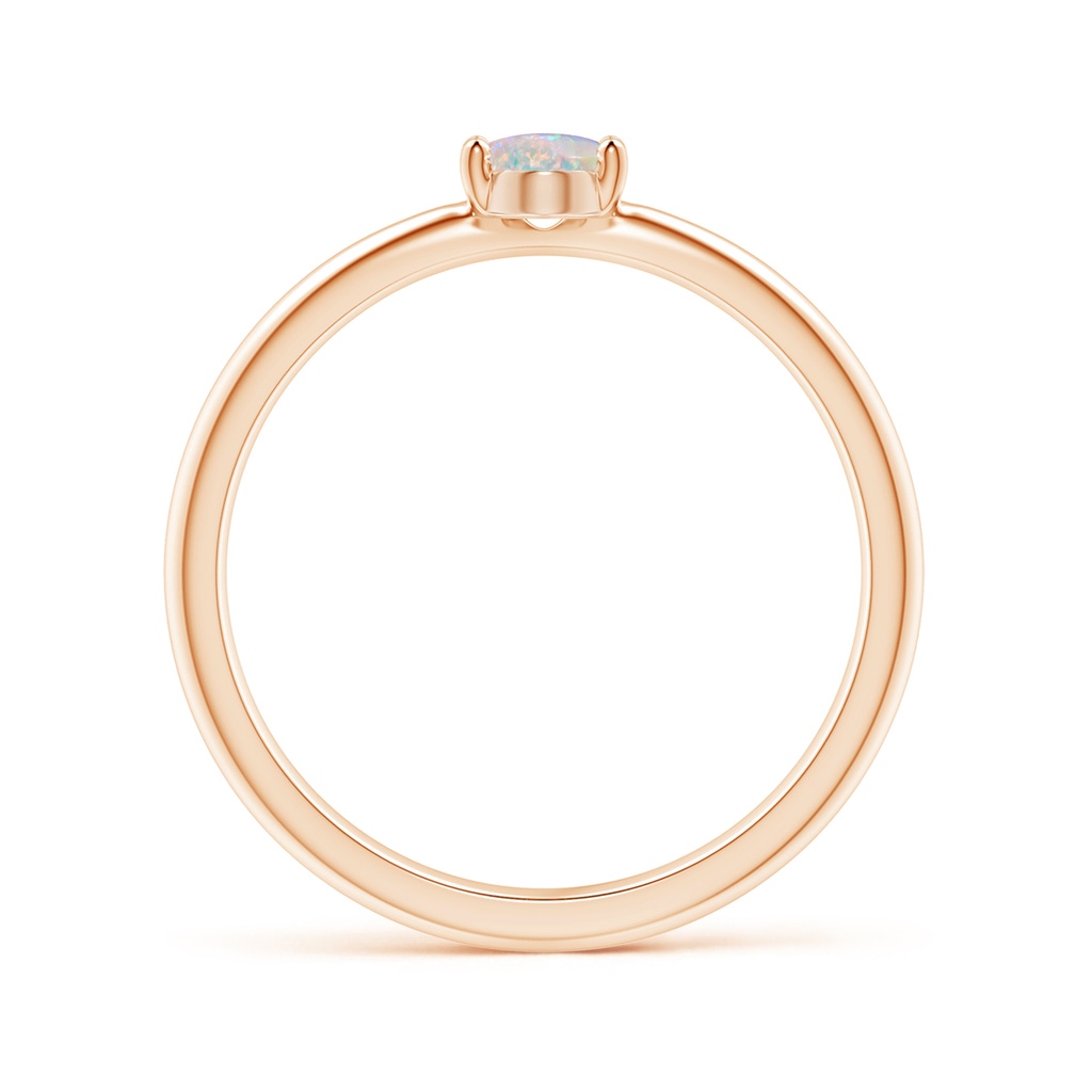 6x4mm AAAA Classic Solitaire Oval Opal Promise Ring in Rose Gold - side_1