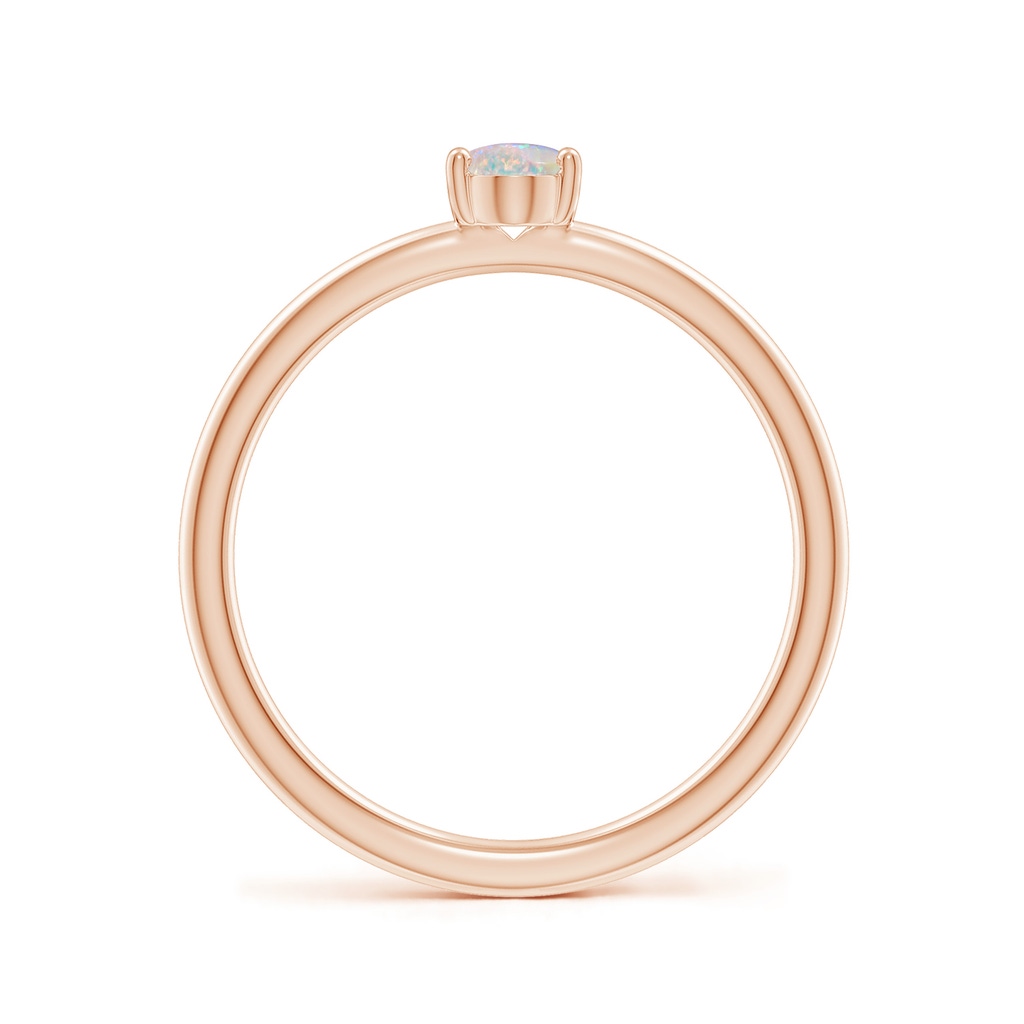 6x4mm AAAA Classic Solitaire Oval Opal Promise Ring in Rose Gold - side 199