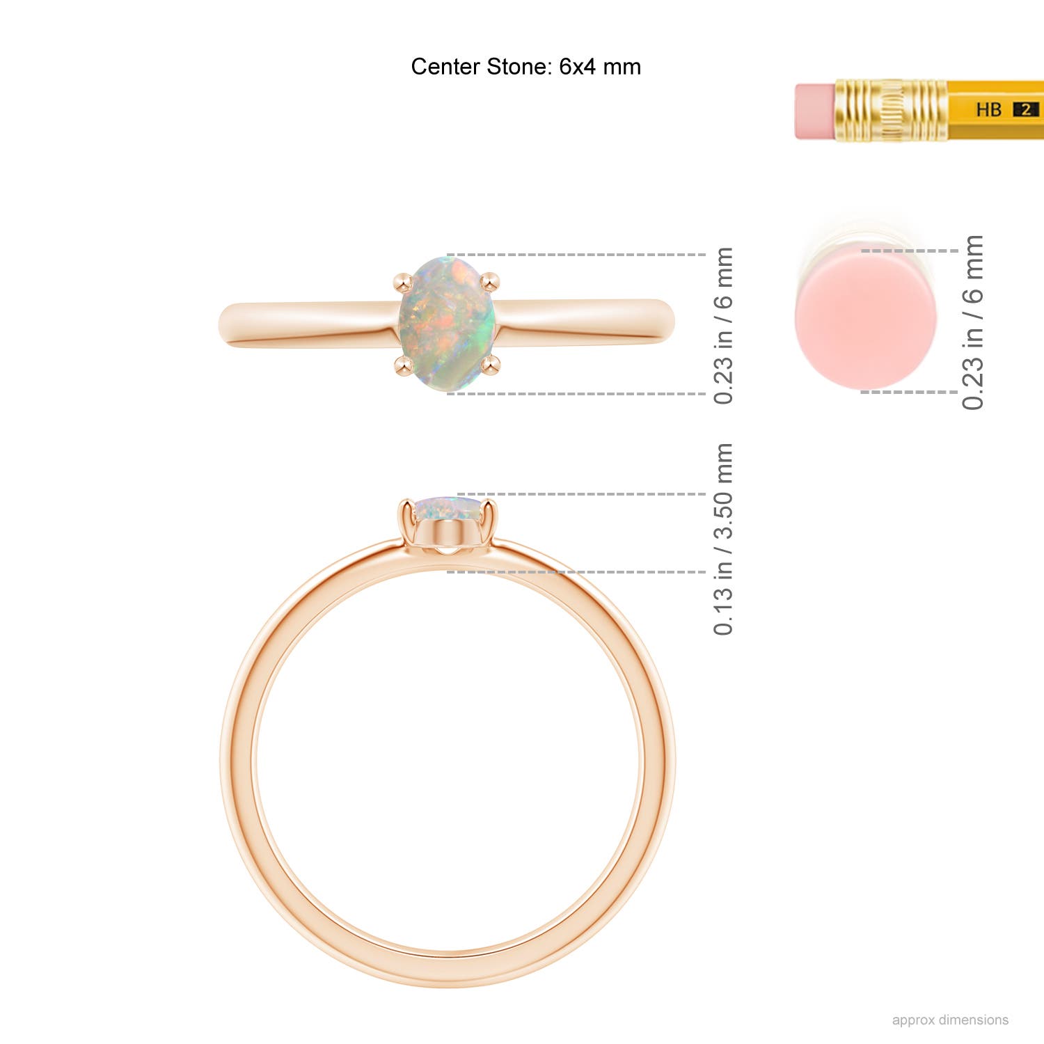 AAAA - Opal / 0.28 CT / 14 KT Rose Gold