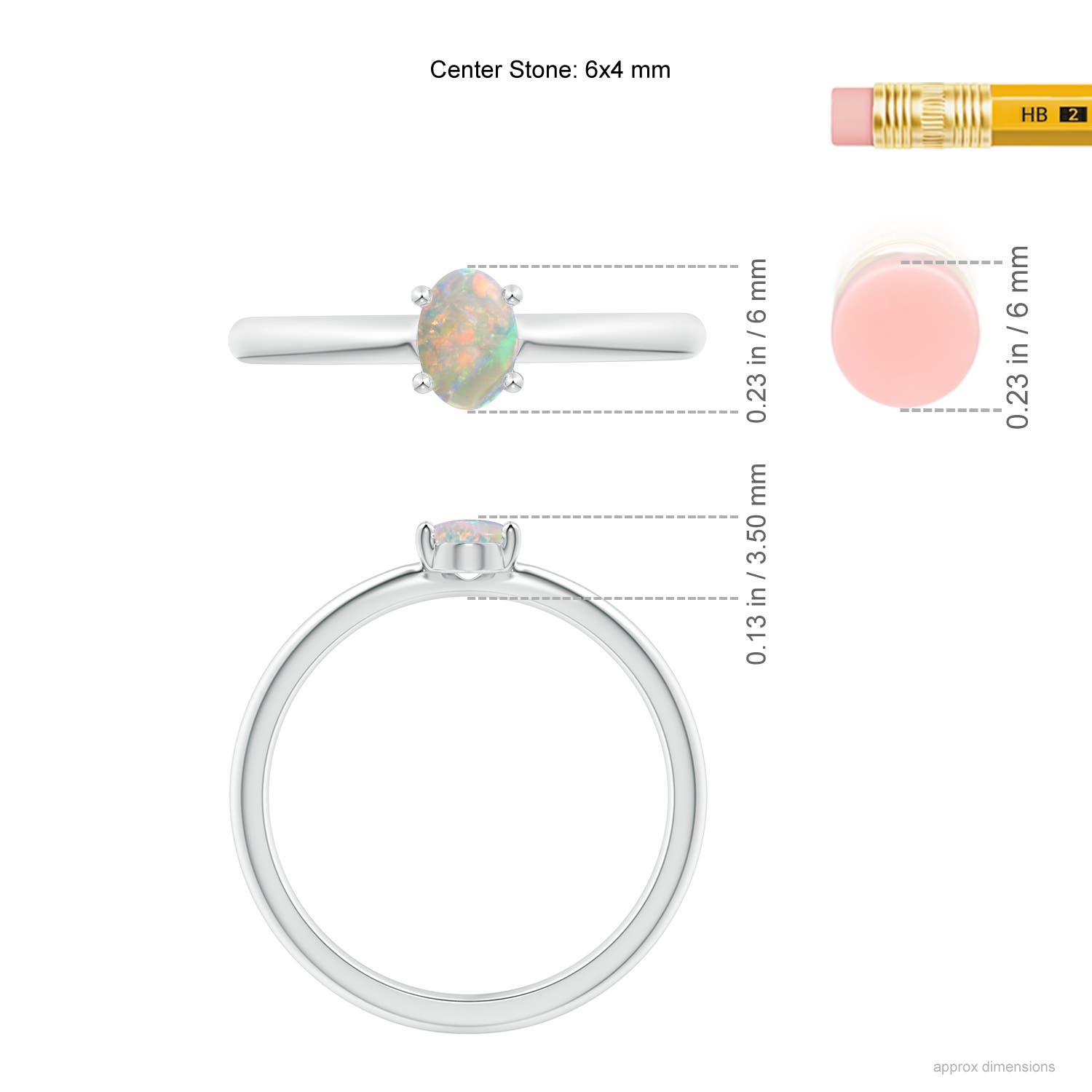 AAAA - Opal / 0.28 CT / 14 KT White Gold