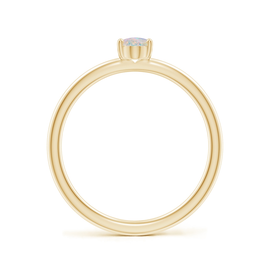 6x4mm AAAA Classic Solitaire Oval Opal Promise Ring in Yellow Gold - side 199