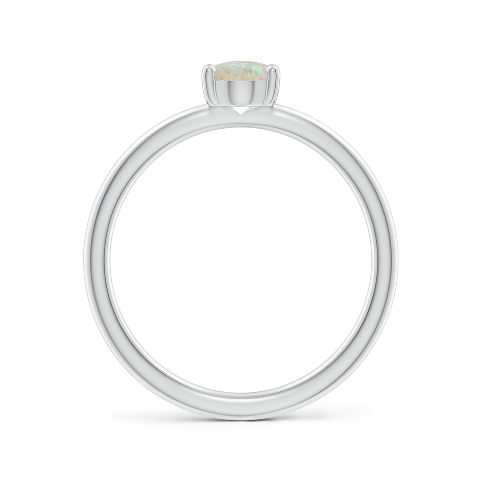 7x5mm AAA Classic Solitaire Oval Opal Promise Ring in 18K White Gold side 199