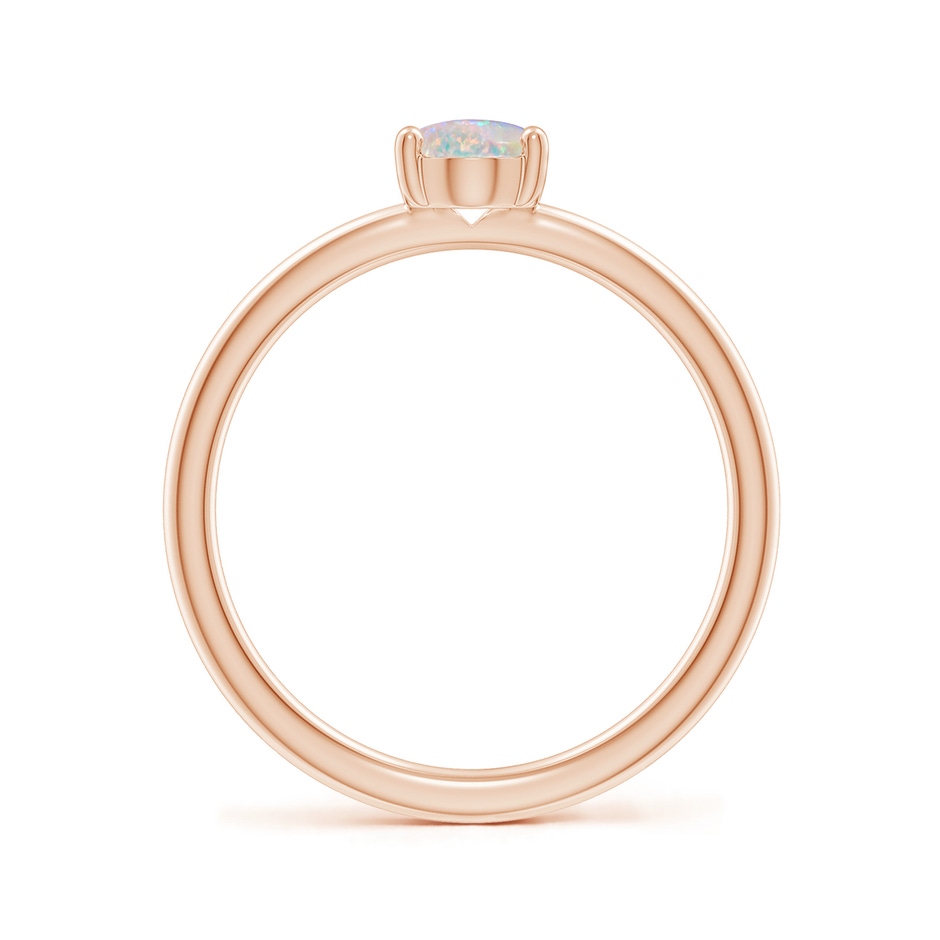 7x5mm AAAA Classic Solitaire Oval Opal Promise Ring in Rose Gold side 199