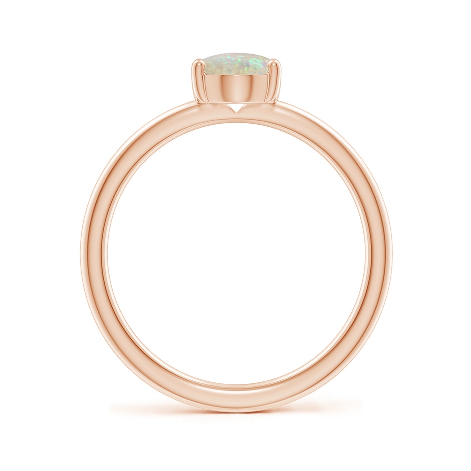8x6mm AAA Classic Solitaire Oval Opal Promise Ring in Rose Gold side 199