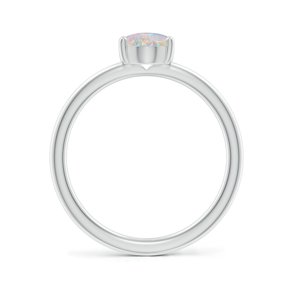 8x6mm AAAA Classic Solitaire Oval Opal Promise Ring in P950 Platinum - side 199