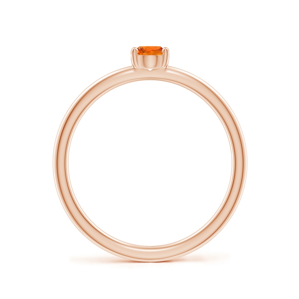 5x4mm AAAA Classic Solitaire Oval Orange Sapphire Promise Ring in Rose Gold - side 199