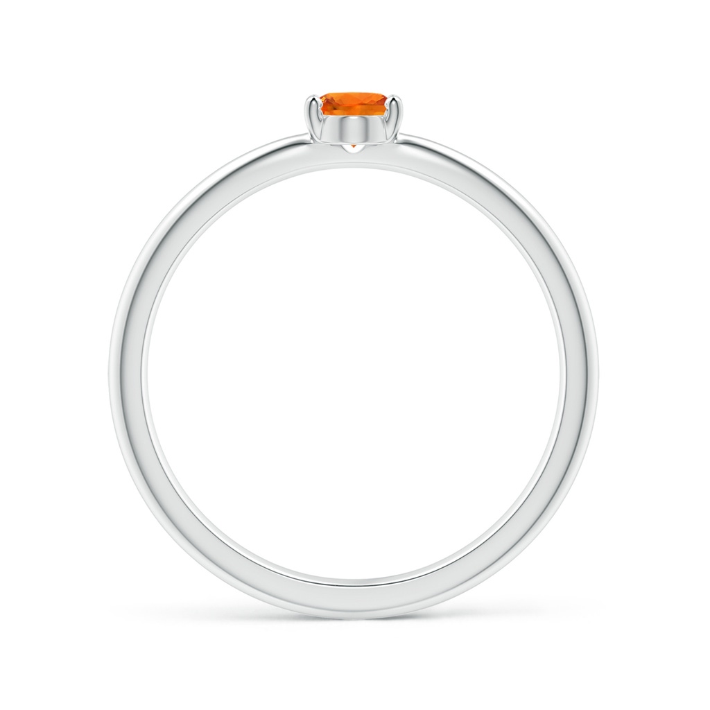 5x4mm AAAA Classic Solitaire Oval Orange Sapphire Promise Ring in White Gold - side_1