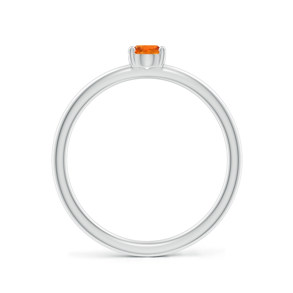5x4mm AAAA Classic Solitaire Oval Orange Sapphire Promise Ring in White Gold - side 199