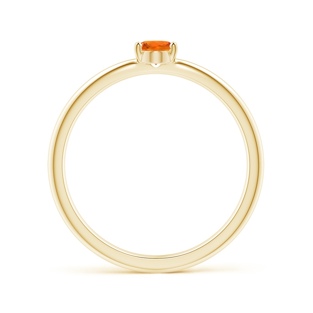 5x4mm AAAA Classic Solitaire Oval Orange Sapphire Promise Ring in Yellow Gold - side_1