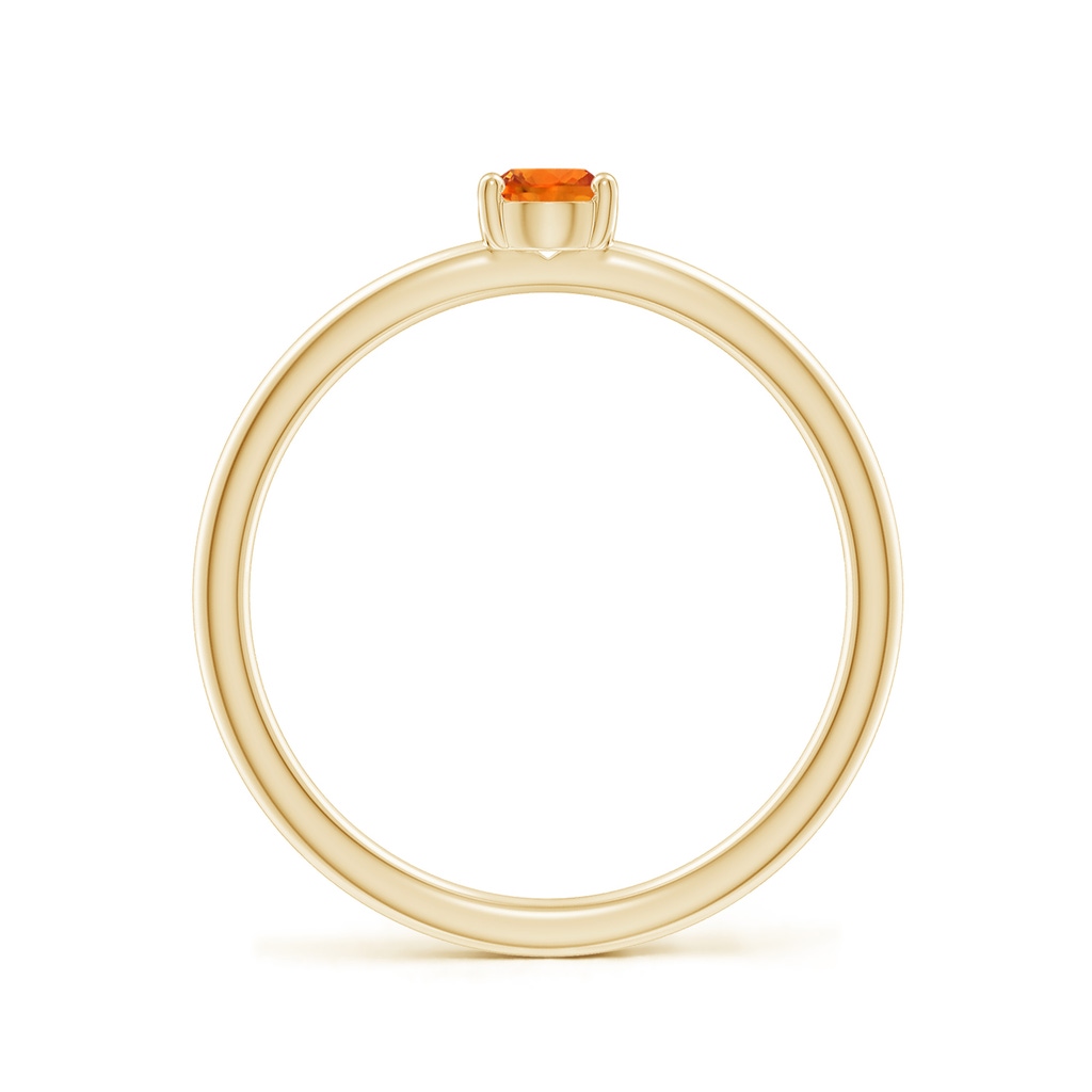 5x4mm AAAA Classic Solitaire Oval Orange Sapphire Promise Ring in Yellow Gold - side 199