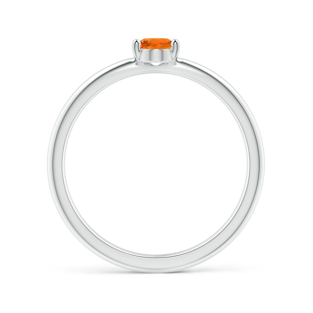 6x4mm AAAA Classic Solitaire Oval Orange Sapphire Promise Ring in P950 Platinum - side_1