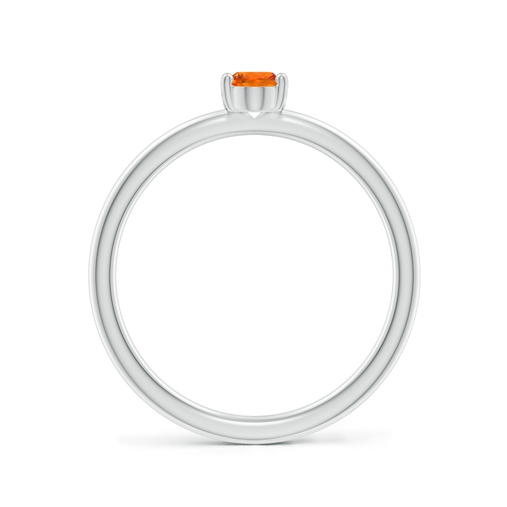 6x4mm AAAA Classic Solitaire Oval Orange Sapphire Promise Ring in P950 Platinum - side 199