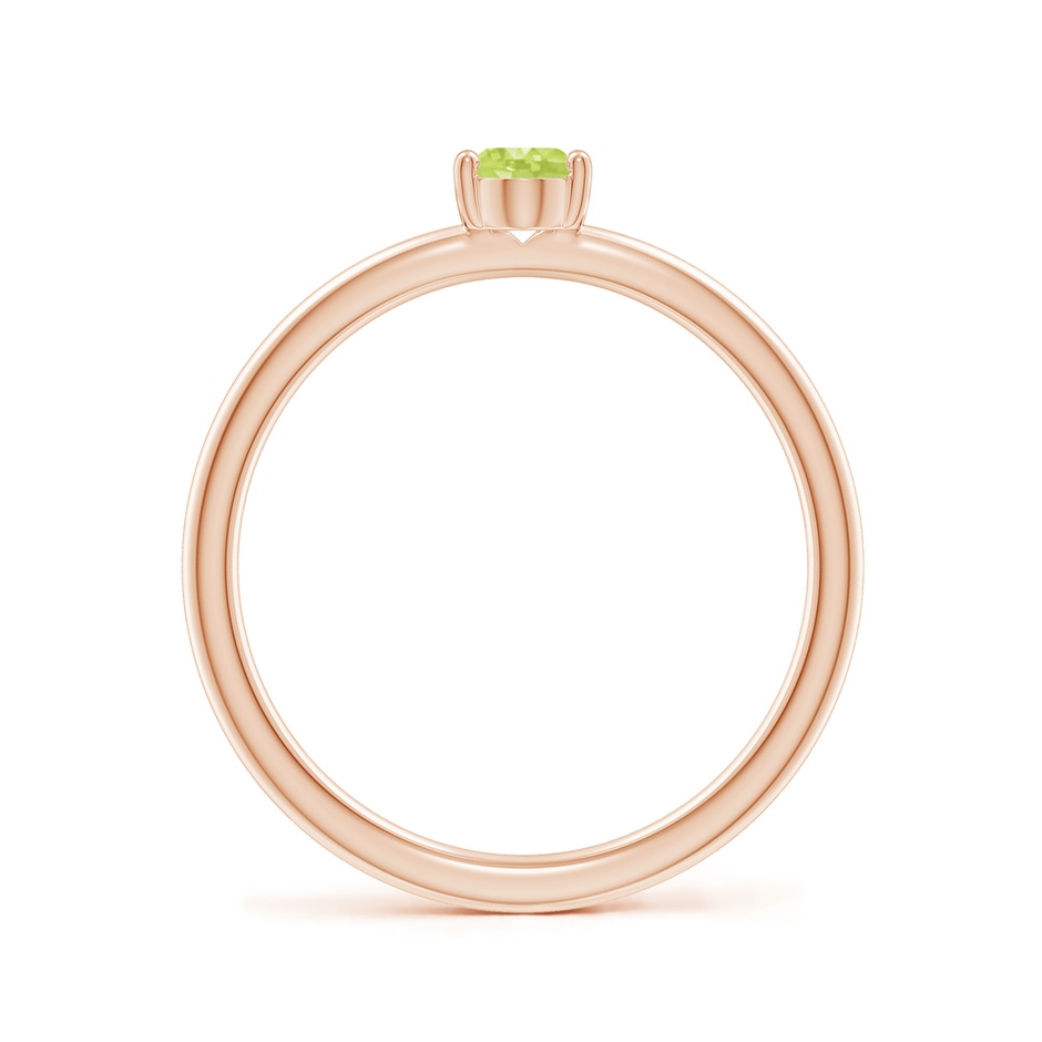 6x4mm A Classic Solitaire Oval Peridot Promise Ring in 18K Rose Gold side 199