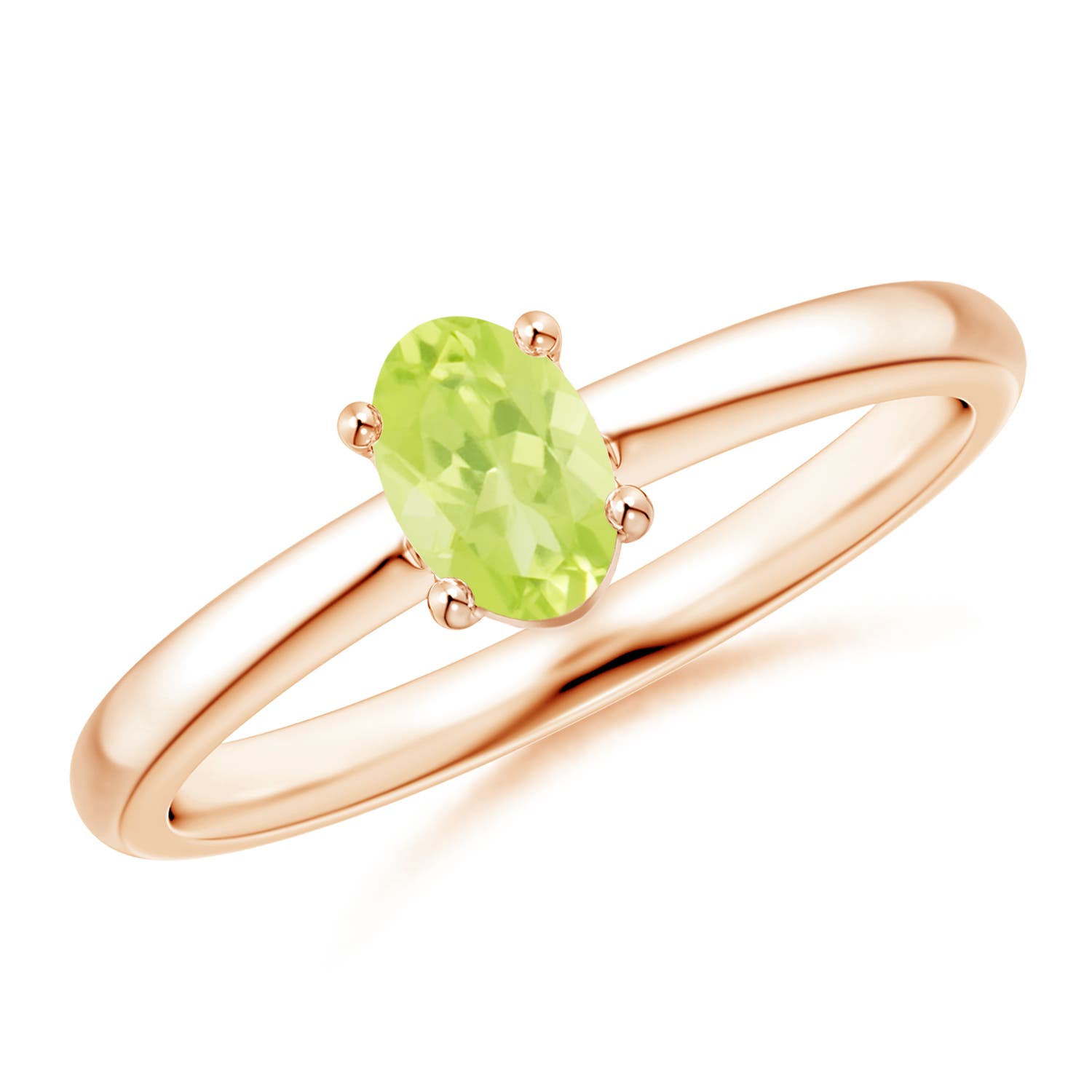 A - Peridot / 0.48 CT / 14 KT Rose Gold