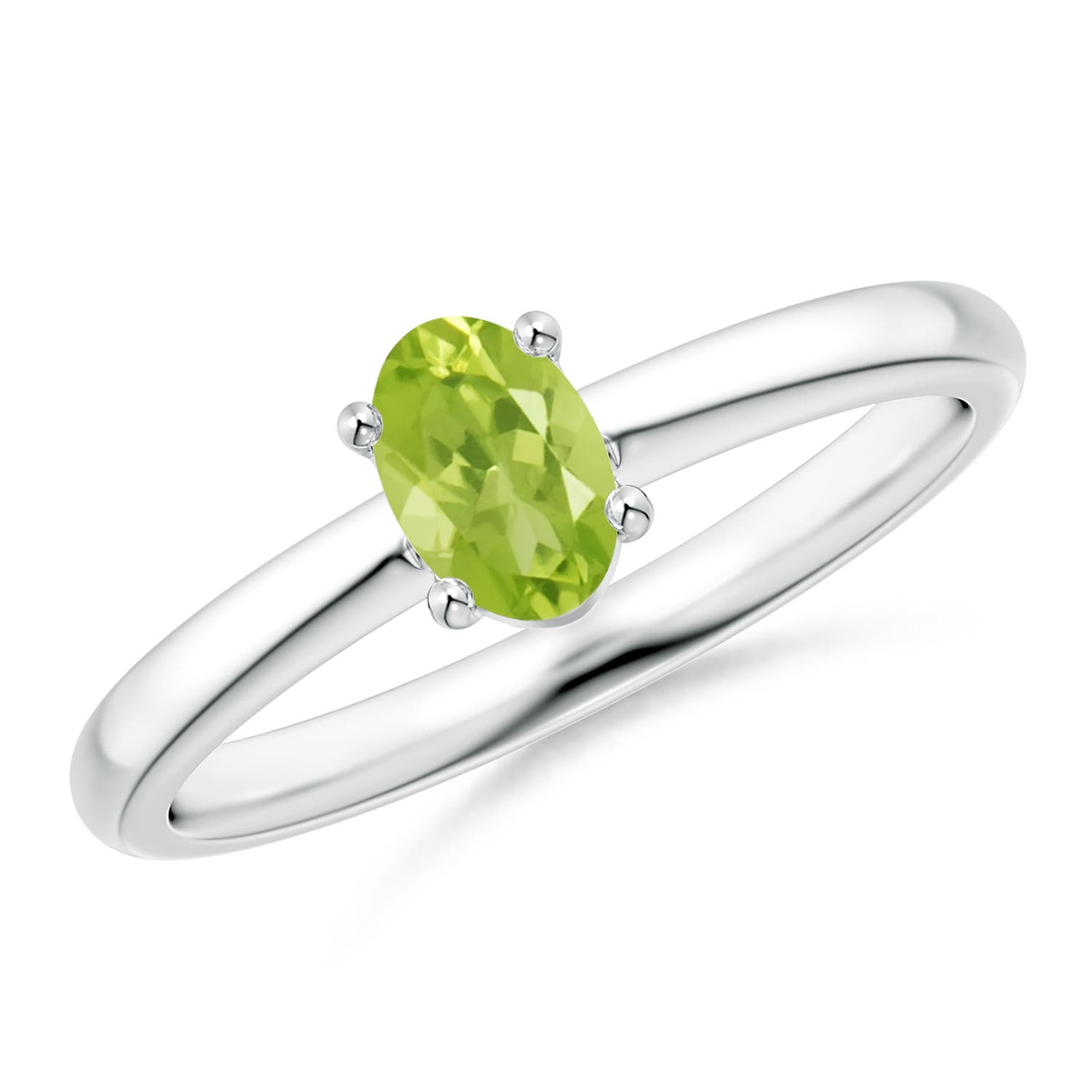 AA - Peridot / 0.48 CT / 14 KT White Gold