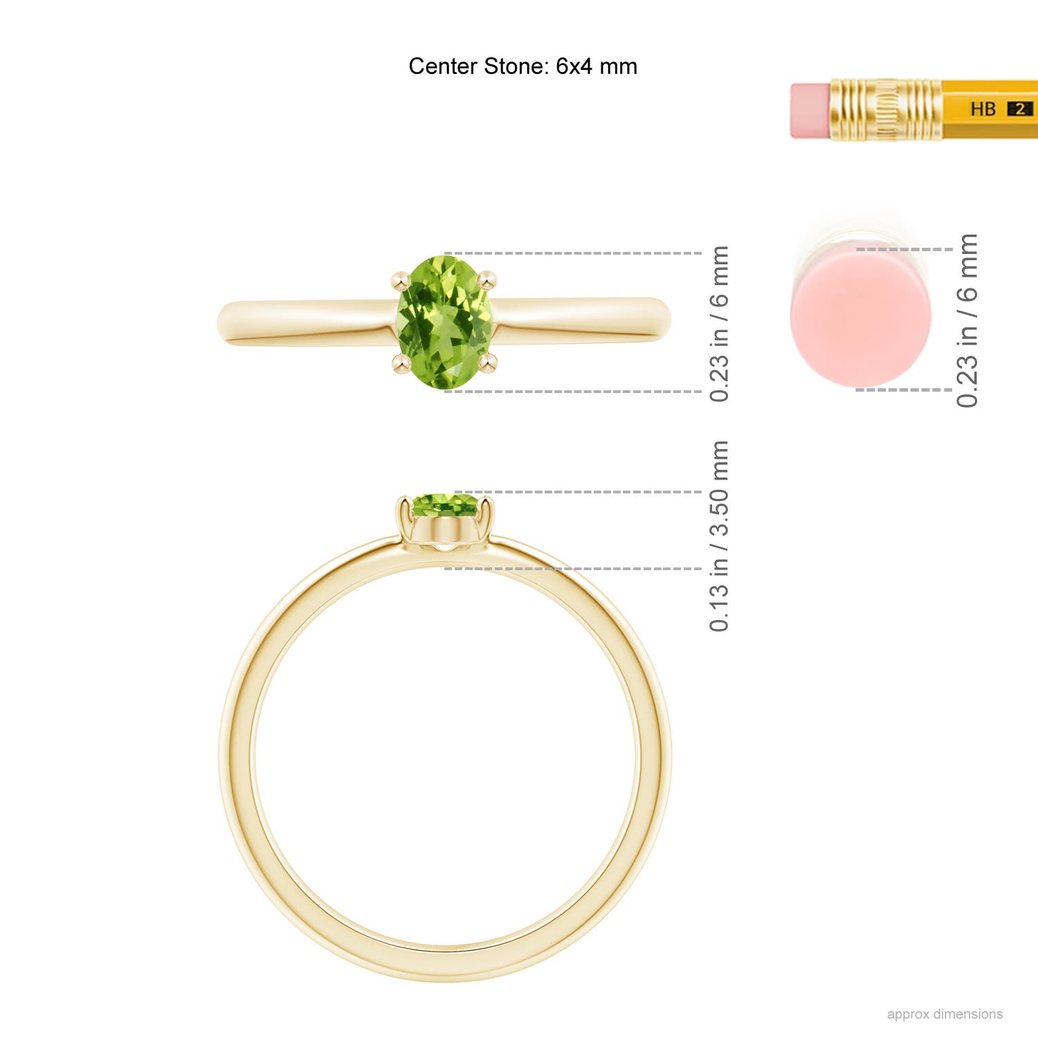 AAA - Peridot / 0.48 CT / 14 KT Yellow Gold