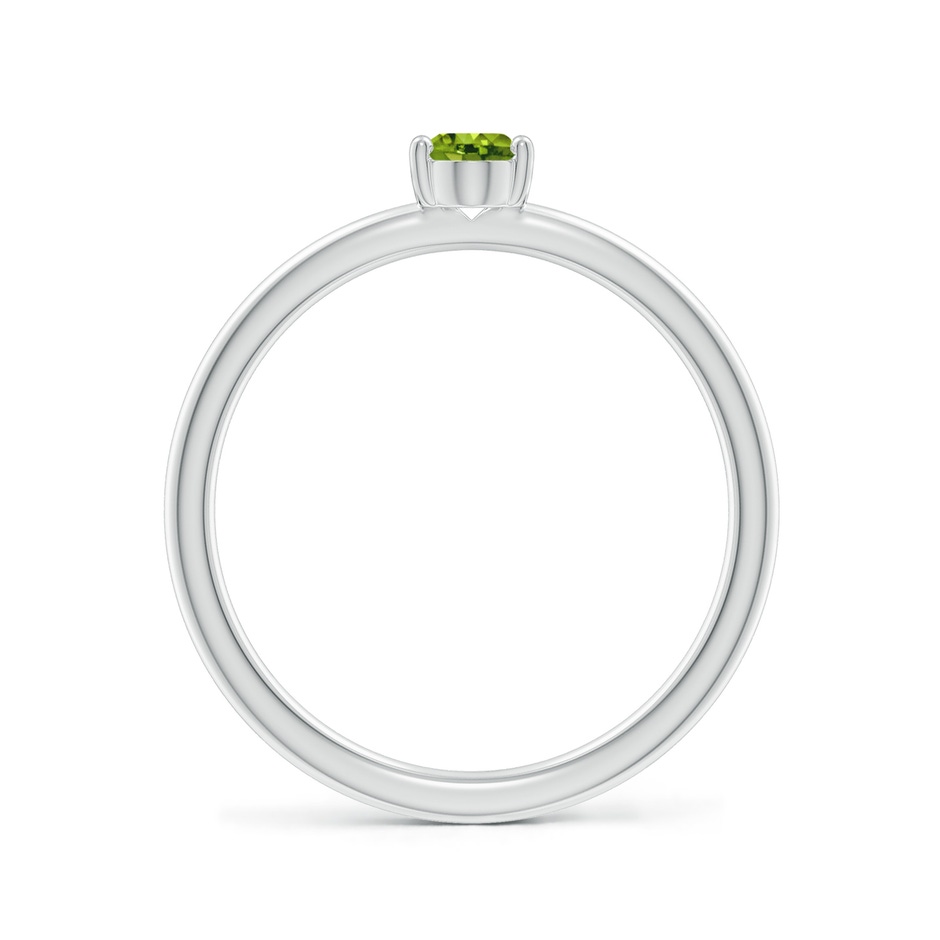6x4mm AAAA Classic Solitaire Oval Peridot Promise Ring in S999 Silver side 199