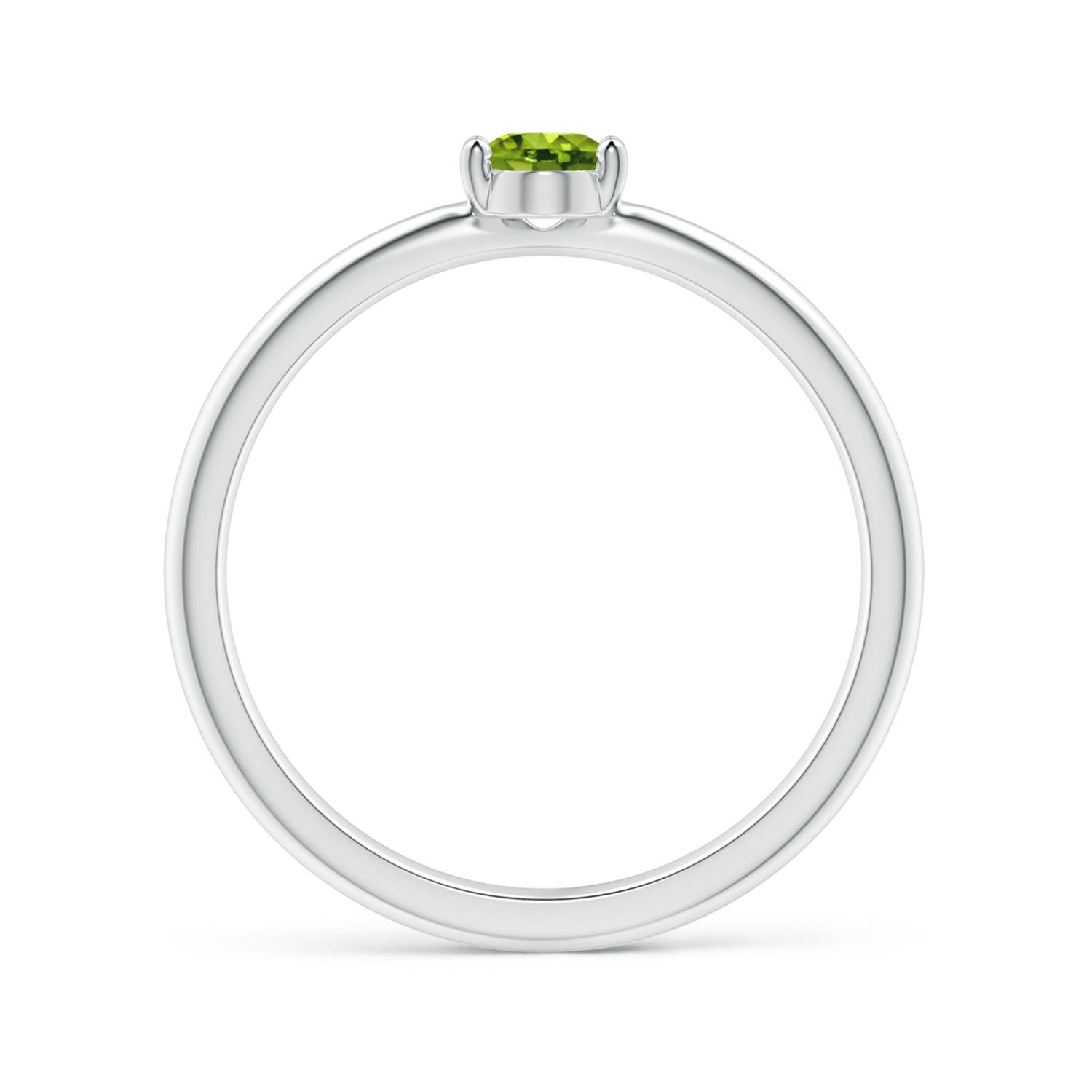 AAAA - Peridot / 0.48 CT / 14 KT White Gold