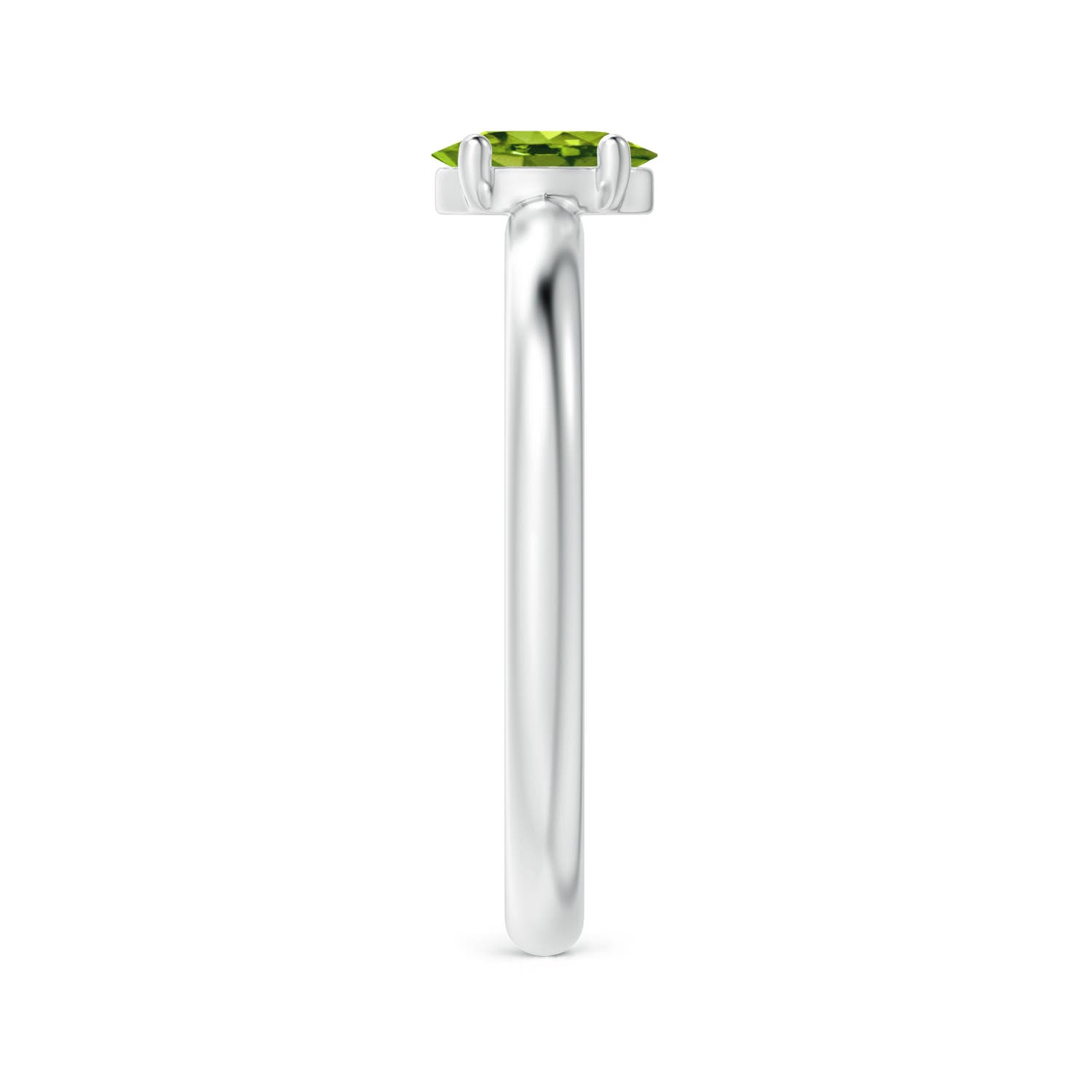 AAAA - Peridot / 0.48 CT / 14 KT White Gold