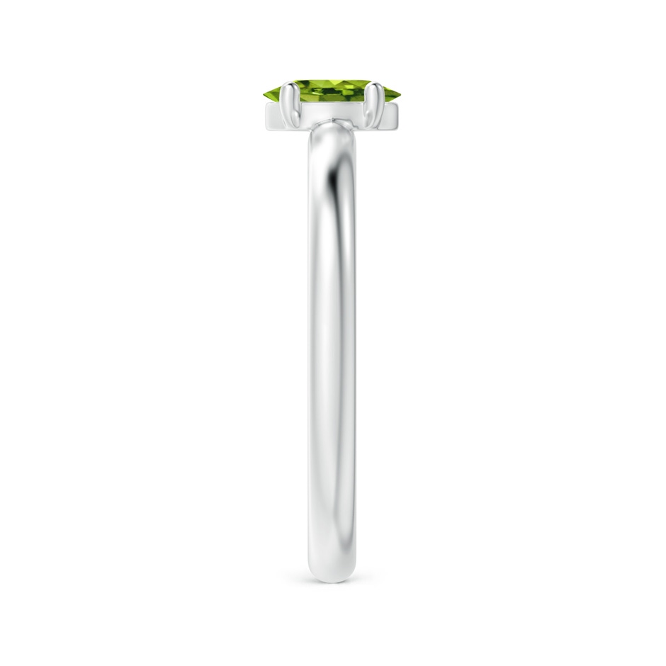 6x4mm AAAA Classic Solitaire Oval Peridot Promise Ring in White Gold side-2