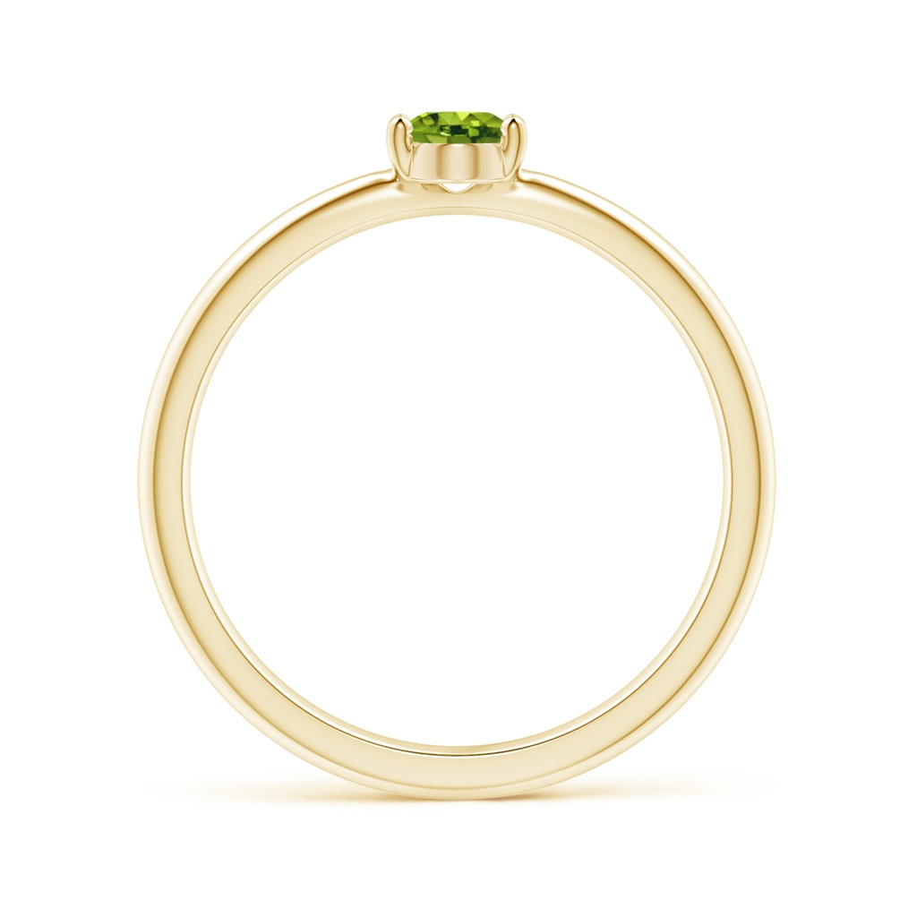 6x4mm AAAA Classic Solitaire Oval Peridot Promise Ring in Yellow Gold Side-1