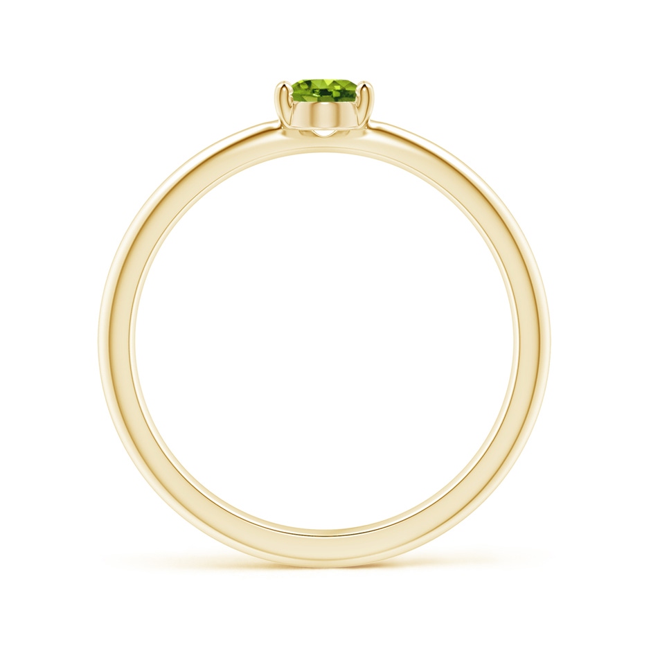 6x4mm AAAA Classic Solitaire Oval Peridot Promise Ring in Yellow Gold side-1