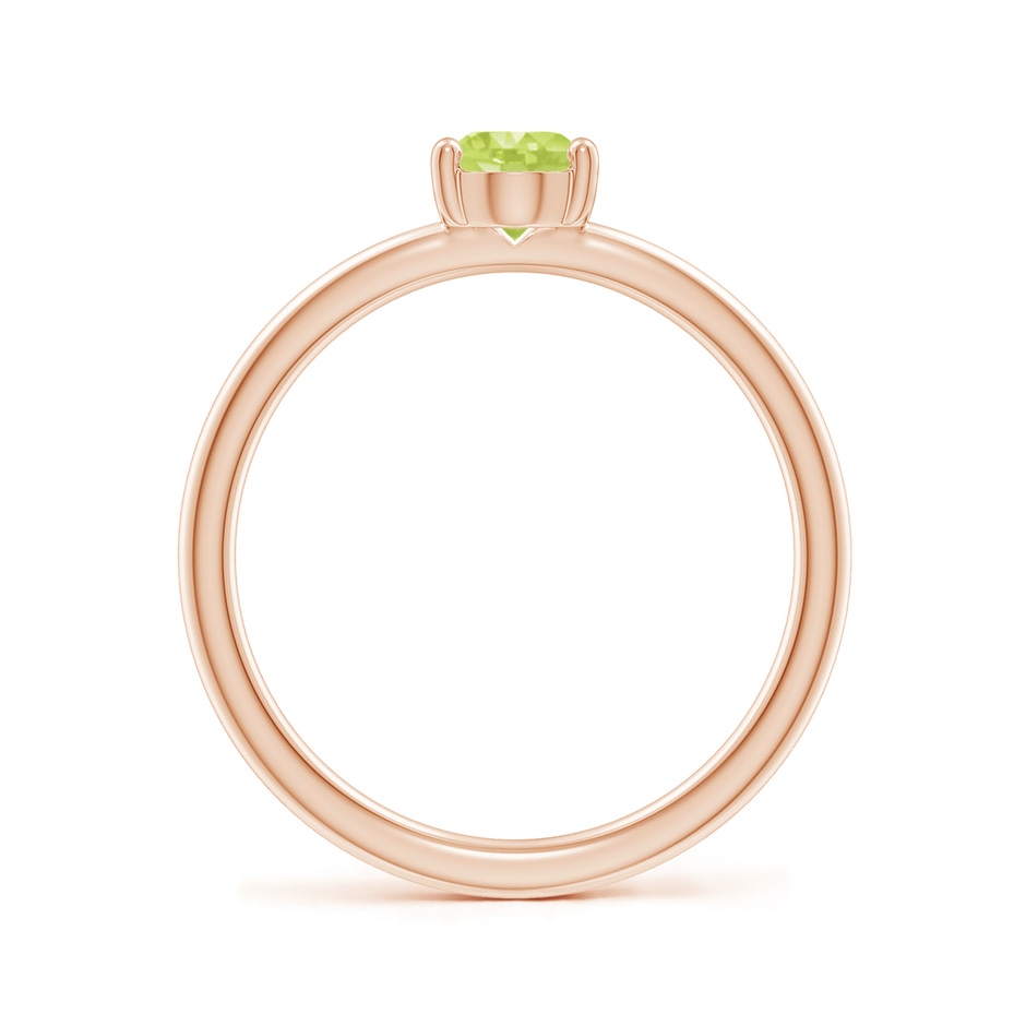 7x5mm A Classic Solitaire Oval Peridot Promise Ring in 18K Rose Gold side 199